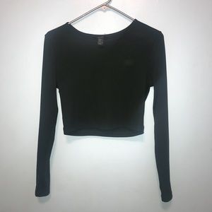 Forest green, long sleeved crop top!